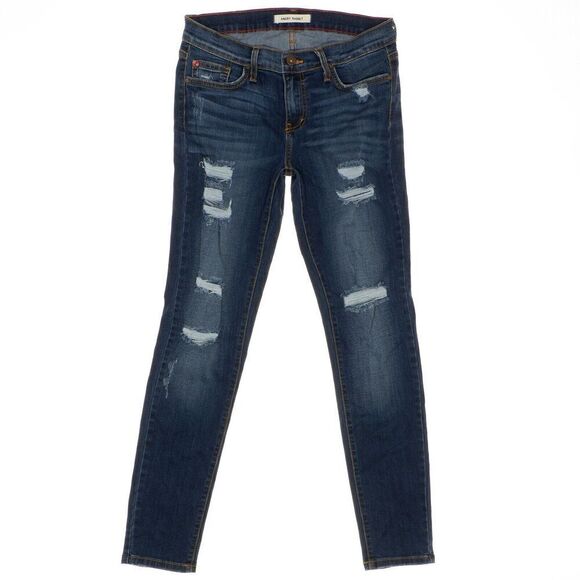Angry Rabbit Skinny Jeans Size 28/7 Juniors Distressed Blue Measures 28 x 27.5 - Picture 1 of 11